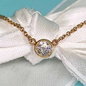 Tiffany & Co. 0.17Ct By The Yard Diamond Necklace 750 Rose gold 16” MSRP $1725